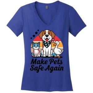 Make Pets Safe Again Trump Vance 2024 Cool Gift Women's V-Neck T-Shirt