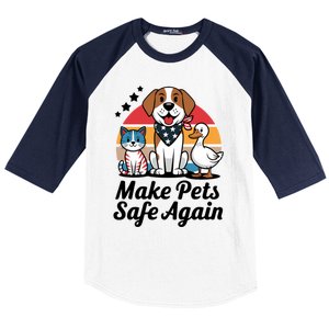 Make Pets Safe Again Trump Vance 2024 Cool Gift Baseball Sleeve Shirt