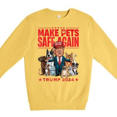 Make Pets Safe Again Trump 2024 Save Our Pets America Back Premium Crewneck Sweatshirt