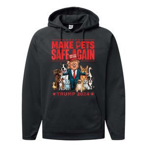 Make Pets Safe Again Trump 2024 Save Our Pets America Back Performance Fleece Hoodie