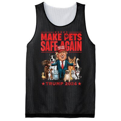 Make Pets Safe Again Trump 2024 Save Our Pets America Back Mesh Reversible Basketball Jersey Tank