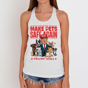 Cats Lives Matter Funny Trump 2024 Cat Maga Gift Pets Women's Knotted Racerback Tank