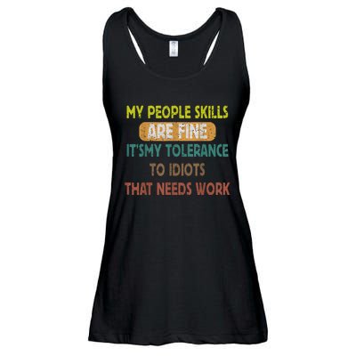 My People Skills Are Just Fine Funny Sarcastic Funny Saying Ladies Essential Flowy Tank