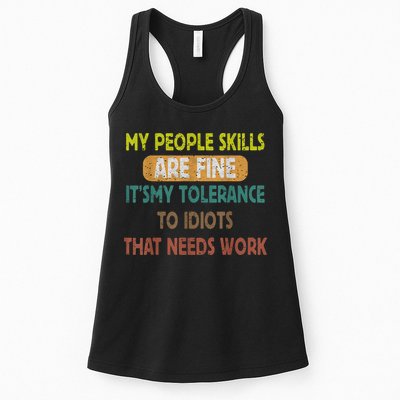 My People Skills Are Just Fine Funny Sarcastic Funny Saying Womens Tank Top