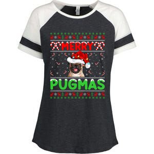 Merry Pugmas Santa Pug Dog Xmas Lighting Ugly Pug Christmas Meaningful Gift Enza Ladies Jersey Colorblock Tee