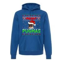 Merry Pugmas Santa Pug Dog Xmas Lighting Ugly Pug Christmas Meaningful Gift Premium Hoodie