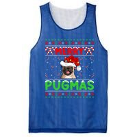 Merry Pugmas Santa Pug Dog Xmas Lighting Ugly Pug Christmas Meaningful Gift Mesh Reversible Basketball Jersey Tank