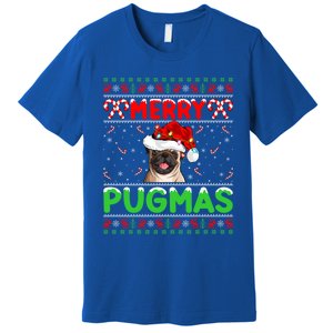 Merry Pugmas Santa Pug Dog Xmas Lighting Ugly Pug Christmas Meaningful Gift Premium T-Shirt