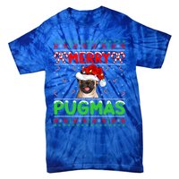 Merry Pugmas Santa Pug Dog Xmas Lighting Ugly Pug Christmas Meaningful Gift Tie-Dye T-Shirt