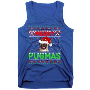 Merry Pugmas Santa Pug Dog Xmas Lighting Ugly Pug Christmas Meaningful Gift Tank Top