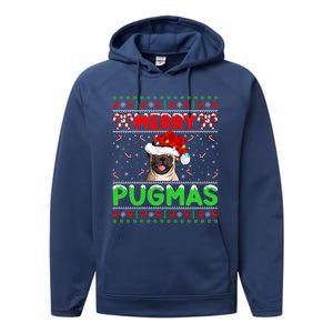 Merry Pugmas Santa Pug Dog Xmas Lighting Ugly Pug Christmas Meaningful Gift Performance Fleece Hoodie