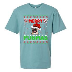 Merry Pugmas Santa Pug Dog Xmas Lighting Ugly Pug Christmas Meaningful Gift Sueded Cloud Jersey T-Shirt