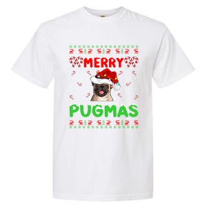 Merry Pugmas Santa Pug Dog Xmas Lighting Ugly Pug Christmas Meaningful Gift Garment-Dyed Heavyweight T-Shirt