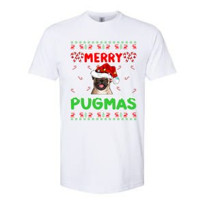 Merry Pugmas Santa Pug Dog Xmas Lighting Ugly Pug Christmas Meaningful Gift Softstyle CVC T-Shirt