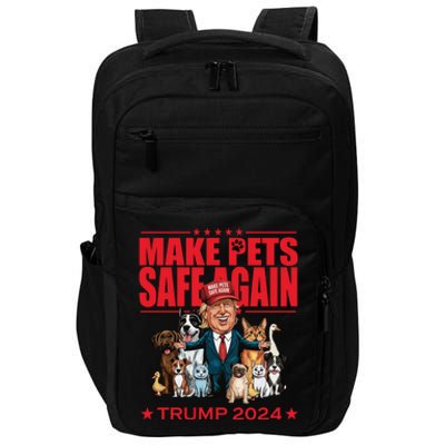 Make Pets Safe Again Trump 2024 Funny Cartoon Impact Tech Backpack