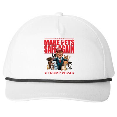 Make Pets Safe Again Trump 2024 Funny Cartoon Snapback Five-Panel Rope Hat