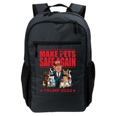 Make Pets Safe Again Trump 2024 Funny Cartoon Daily Commute Backpack