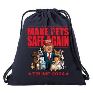 Make Pets Safe Again Trump 2024 Funny Cartoon Drawstring Bag