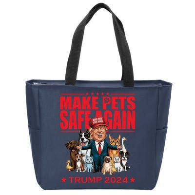 Make Pets Safe Again Trump 2024 Funny Cartoon Zip Tote Bag