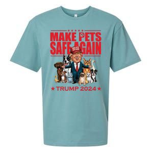 Make Pets Safe Again Trump 2024 Funny Cartoon Sueded Cloud Jersey T-Shirt