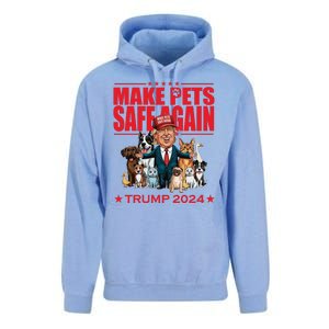 Make Pets Safe Again Trump 2024 Funny Cartoon Unisex Surf Hoodie