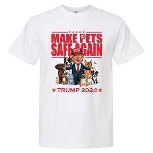 Make Pets Safe Again Trump 2024 Funny Cartoon Garment-Dyed Heavyweight T-Shirt