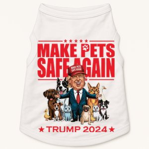 Make Pets Safe Again Trump 2024 Funny Cartoon Doggie Tank