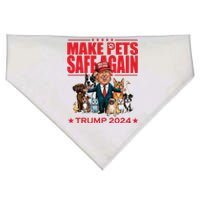 Make Pets Safe Again Trump 2024 Funny Cartoon USA-Made Doggie Bandana