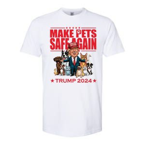 Make Pets Safe Again Trump 2024 Funny Cartoon Softstyle CVC T-Shirt