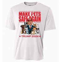 Make Pets Safe Again Trump 2024 Funny Cartoon Cooling Performance Crew T-Shirt