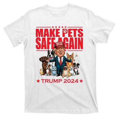 Make Pets Safe Again Trump 2024 Funny Cartoon T-Shirt