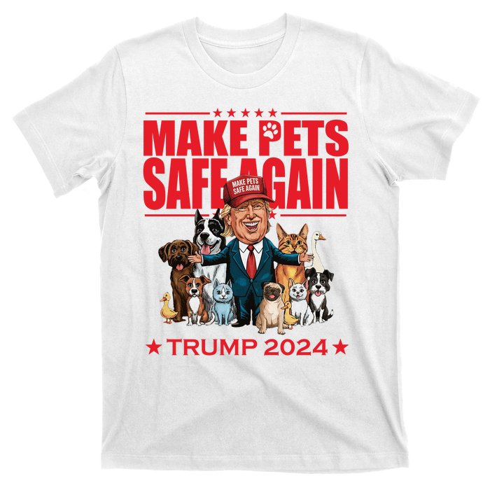 Make Pets Safe Again Trump 2024 Funny Cartoon T-Shirt