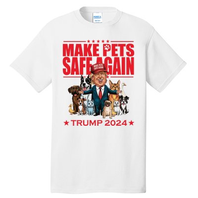 Make Pets Safe Again Trump 2024 Funny Cartoon Tall T-Shirt