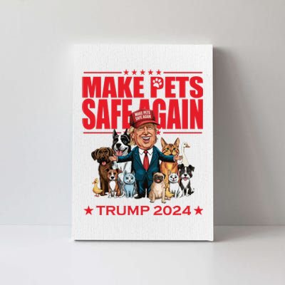 Make Pets Safe Again Trump 2024 Funny Cartoon Canvas