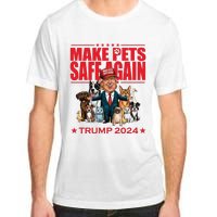 Make Pets Safe Again Trump 2024 Funny Cartoon Adult ChromaSoft Performance T-Shirt