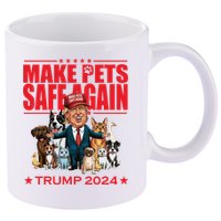 Make Pets Safe Again Trump 2024 Funny Cartoon 11oz C Handle Ceramic Mug