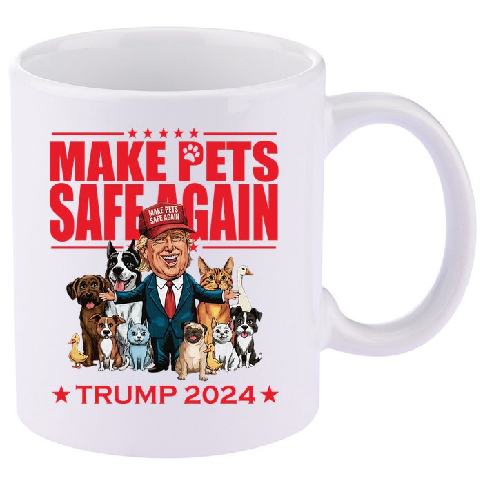 Make Pets Safe Again Trump 2024 Funny Cartoon 11oz C Handle Ceramic Mug