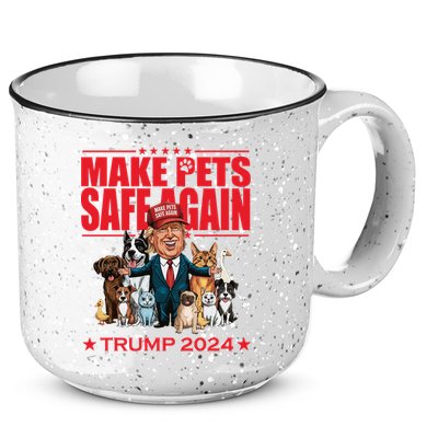 Make Pets Safe Again Trump 2024 Funny Cartoon 15oz Campfire Ceramic Mug
