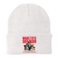 Make Pets Safe Again Trump 2024 Funny Cartoon Knit Cap Winter Beanie