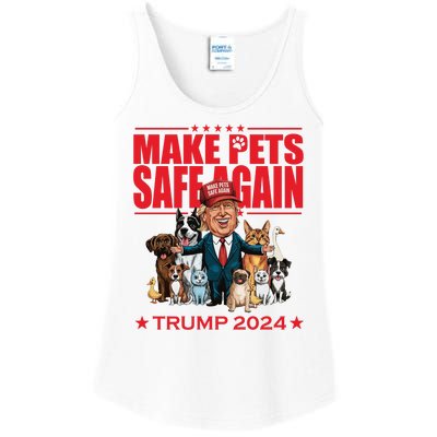 Make Pets Safe Again Trump 2024 Funny Cartoon Ladies Essential Tank