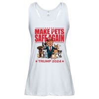 Make Pets Safe Again Trump 2024 Funny Cartoon Ladies Essential Flowy Tank