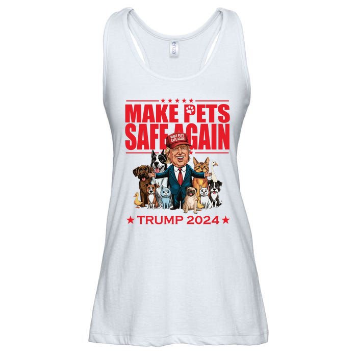 Make Pets Safe Again Trump 2024 Funny Cartoon Ladies Essential Flowy Tank