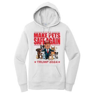 Make Pets Safe Again Trump 2024 Funny Cartoon Women's Pullover Hoodie