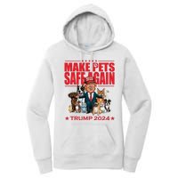 Make Pets Safe Again Trump 2024 Funny Cartoon Women's Pullover Hoodie