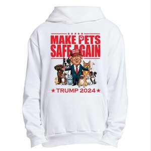 Make Pets Safe Again Trump 2024 Funny Cartoon Urban Pullover Hoodie