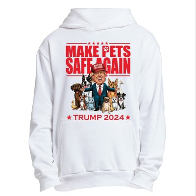 Make Pets Safe Again Trump 2024 Funny Cartoon Urban Pullover Hoodie