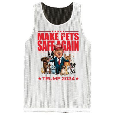 Make Pets Safe Again Trump 2024 Funny Cartoon Mesh Reversible Basketball Jersey Tank