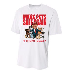 Make Pets Safe Again Trump 2024 Funny Cartoon Performance Sprint T-Shirt