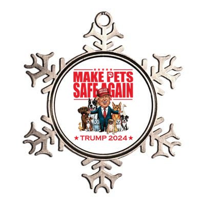 Make Pets Safe Again Trump 2024 Funny Cartoon Metallic Star Ornament