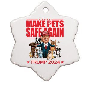 Make Pets Safe Again Trump 2024 Funny Cartoon Ceramic Star Ornament